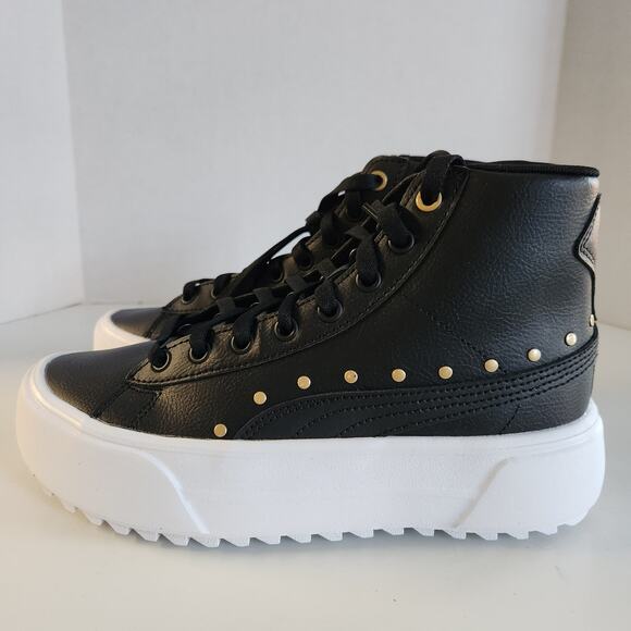 Puma kids Kaia Mid Stud Jr  black black metallic gold  size 6 US - Picture 3 of 7